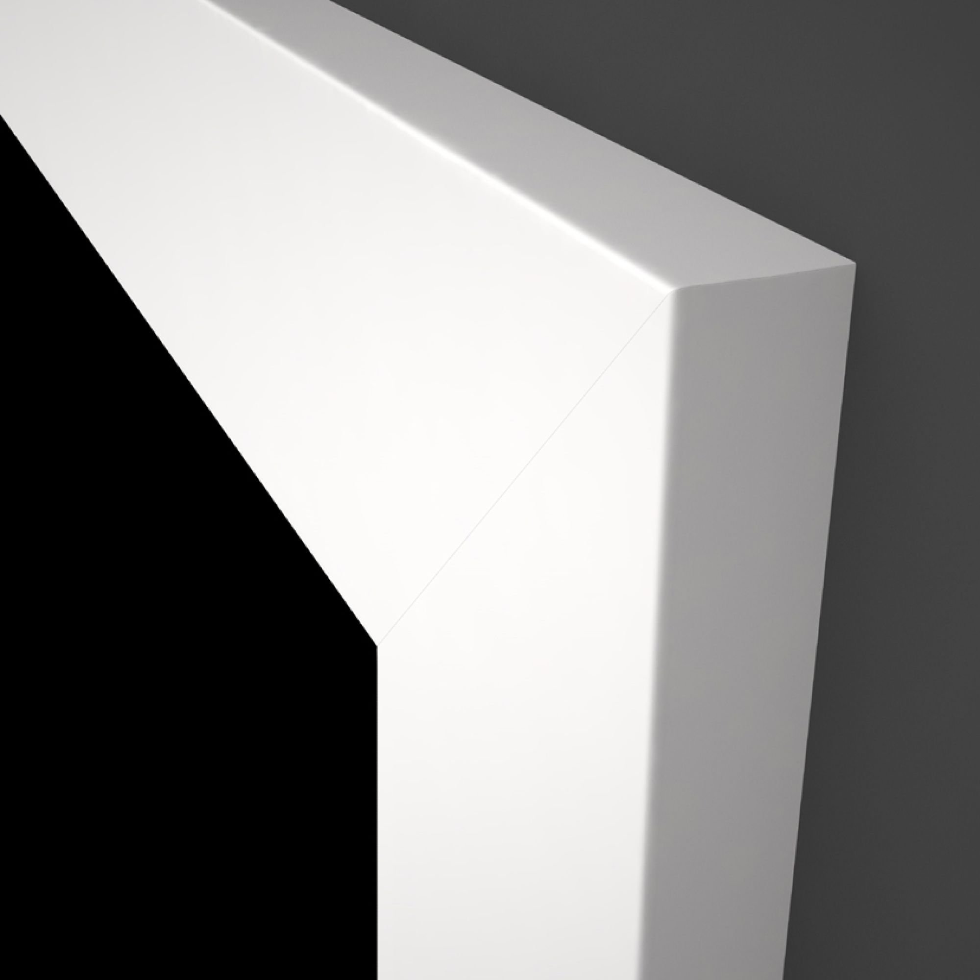 Durchgangszarge ohne Bänder - CPL Weißlack 9010 - Designkante